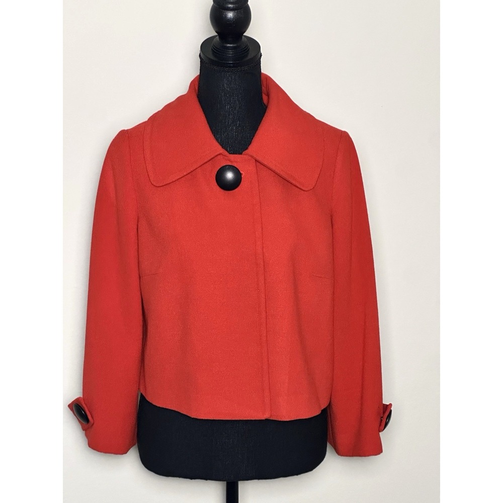 Lena Gabrielle Red Short Swing‎ Jacket Single Button (10) VTG Style Swing Jacket